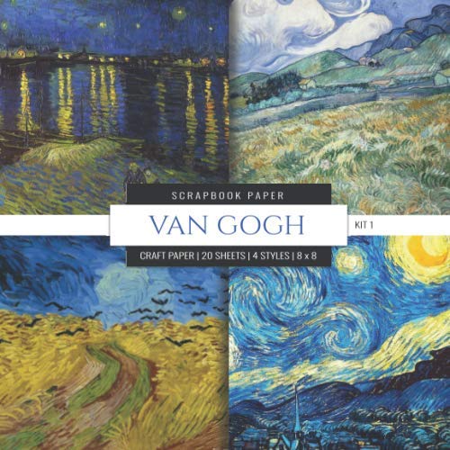 Van Gogh Scrapbook Paper Kit 1 8x8 Decorative Craft Paper, Designer