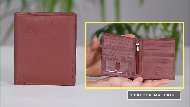 Rfid Blocco 2 Id Bifold Hipster Carta di Credito Portafoglio Premium Pelle