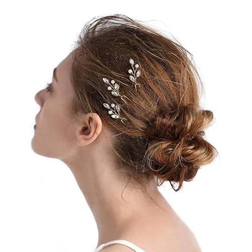 fxmimior 3 unids nupcial mujeres vintage boda fiesta pelo horquillas cristal accesorios para el cabello (plata)