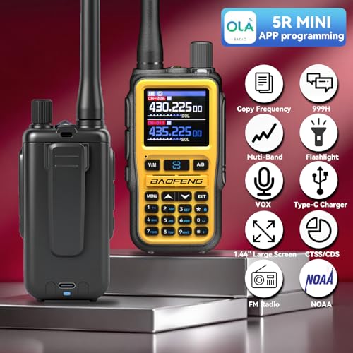 Image of BAOFENG UV5RMINI Two Way Radio NOAA Weather Radio Dual PTT 999CH Survival Radio APP Programming Copy Frequency Ham Radio