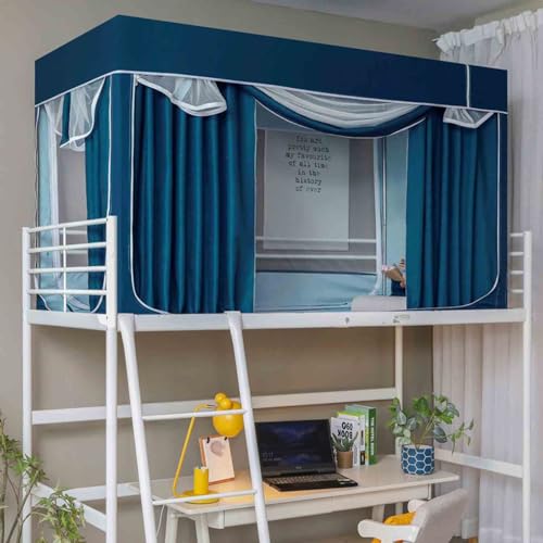 Lshtshf-ou Mosquitera de Viaje for Cama Individual, Marco de Cortinas for Dormitorio, litera, Ropa de Cama, Red a Prueba de Polvo for la Parte Superior e Inferior