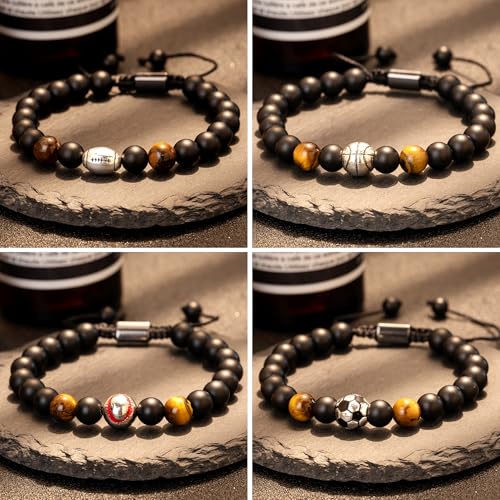 VEEDOFA Basketball Baseball Football Soccer Gifts for Teen Boys Son, Bracelet for Boys - Birthday Valentines Day Graduation Back to School Christmas Gifts - Image 8