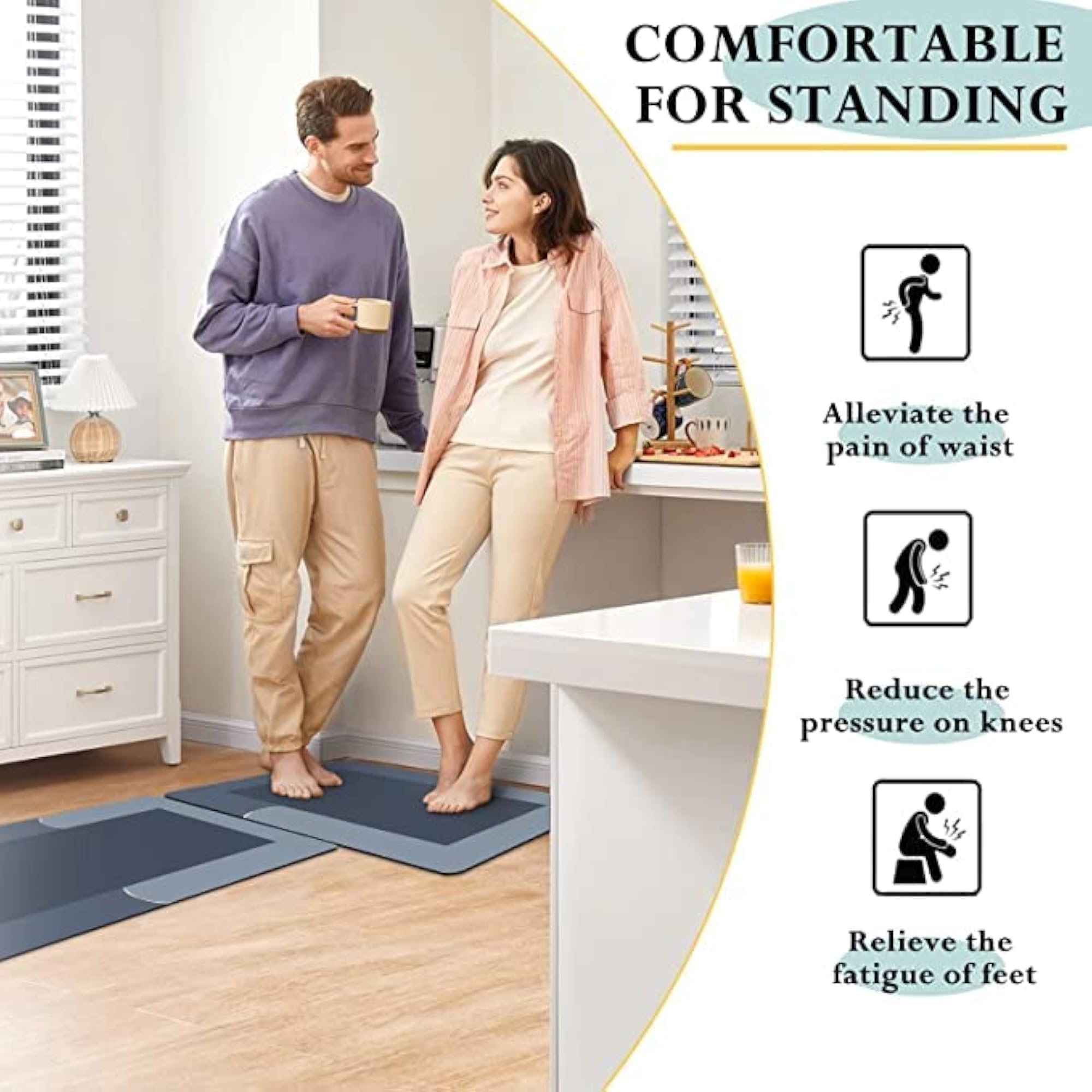 Waterproof Soft Diatomite Kitchen Floor Rug, Long Carpet