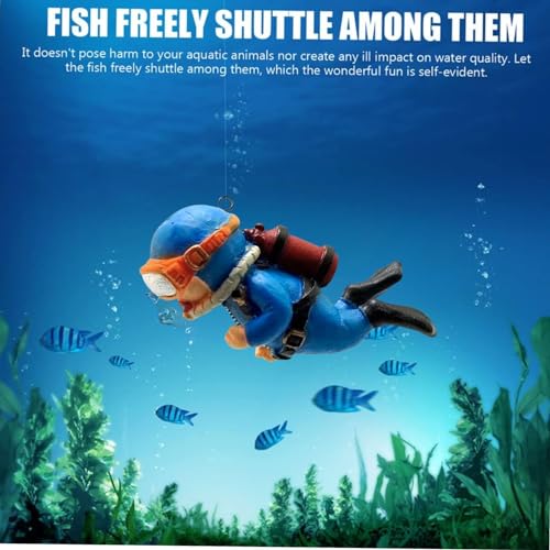 Image of VAYINATO 2 Piece (Blue) Floating Mini Cute Diver Aquarium Fish Tank Simulation Decoration Ornaments | Made with Eco Friendly Resin | No Harm to Fish By Petzlifeworld