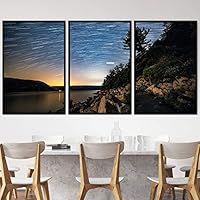 3 Piece Framed Canvas Wall Art Starry Sky Canvas Prints Home Artwork Decoration for Living Room,Bedroom - 16