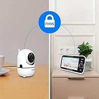Vista 7 de HelloBaby Monitor de Bebé Mejorado de 5'' con Batería de 30 Horas, 2 Cámaras Pan-Tilt-Zoom, Rango de 1000 pies Monitor de Video y Audio para Bebé