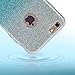 MATEPROX Compatible with iPhone 6s Case Compatible with iPhone 6 Case Glitter Slim Bling Crystal Clear 3 Layer Hybrid Protective Case(Gradient Green)