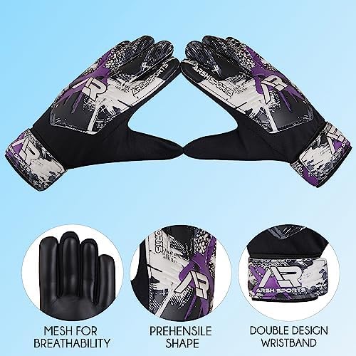 Guantes de portero de fútbol, guantes de portero de fútbol para niños, jóvenes, niños, niños, doble protección de muñeca a lo largo de 4 mm de palma de súper agarre