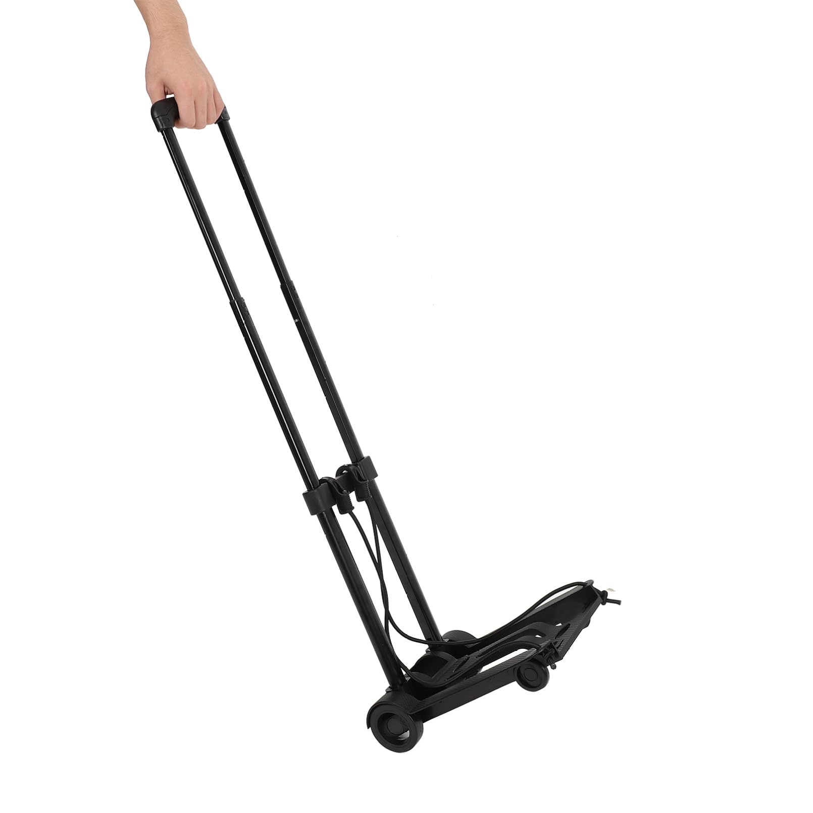 ibasenice Carrito de Compras Plegable Ruedas Dobles, Cordón Elástico Ajustable, Base de Plástico Reforzado, Compacto y Portátil para Equipaje, Mudanzas y Transporte de Comestibles