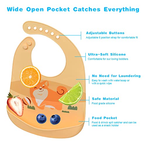 Vicloon Bavaglini Silicone, 2PCS Bavaglino