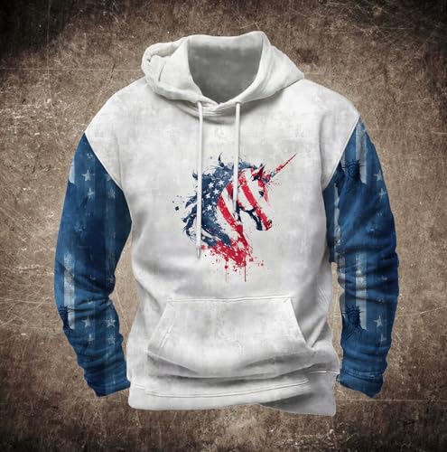Men's Drawstring Hoodies Long Sleeve Pullover Tops with Pocket Casual American Flag Tee 2025 Fall Sport Trendy3