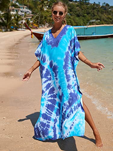 Image of NFVNKJ Women's Plus Size Beach Lounge Kaftan Maxi Dress Swimsuit Coverup for Women