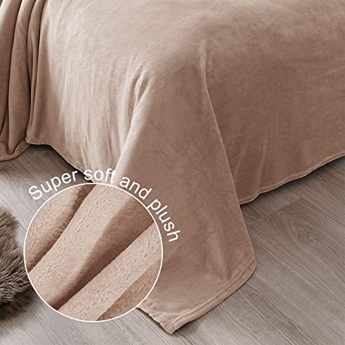 Exclusivo Mezcla King Size Flannel Fleece Velvet Plush Bed Blanket As Bedspread, Coverlet, Bed Cover (90X104 Inches, Camel) Soft, Lightweight, Warm And Cozy #TOP4