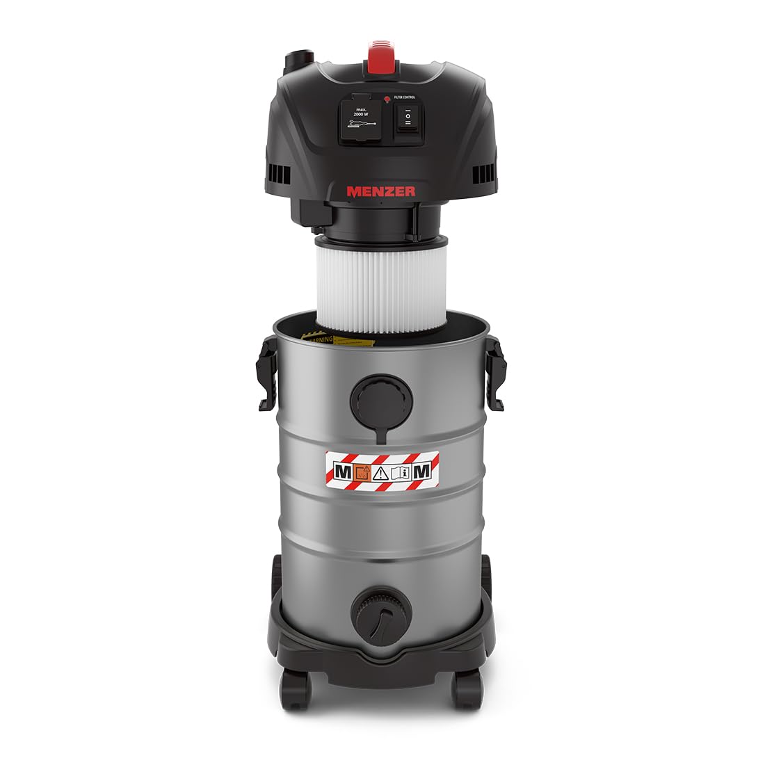 MENZER Aspiratore di Sicurrezza (Aspiratore a Umido/a Secco) VCM 330, Classe di Polvere M, 30 Litri, Attrezzatura Antistatica Completa