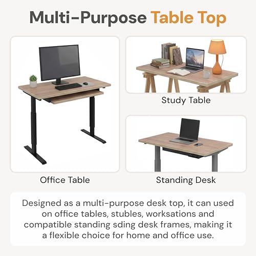 Image of Table Top for Office, Study & Standing Desk - 25mm Pre-Laminated Engineered Wood, Matte Scratch & Spill Resistant, Load up to 120 kg, Suitable Frames - 60x30 inch,Highland Pine