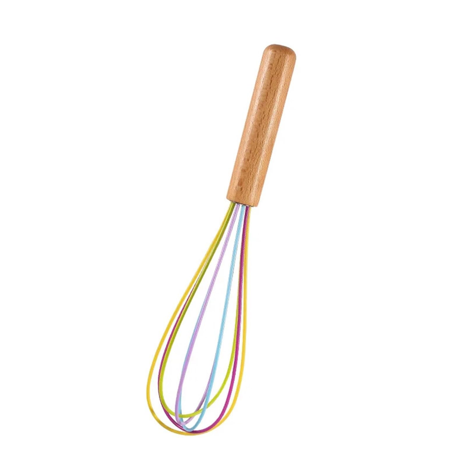 Batidor de huevos silicona 10 pulgadas con mango madera for crema Manual for pasteles y herramienta mezcladora fideos