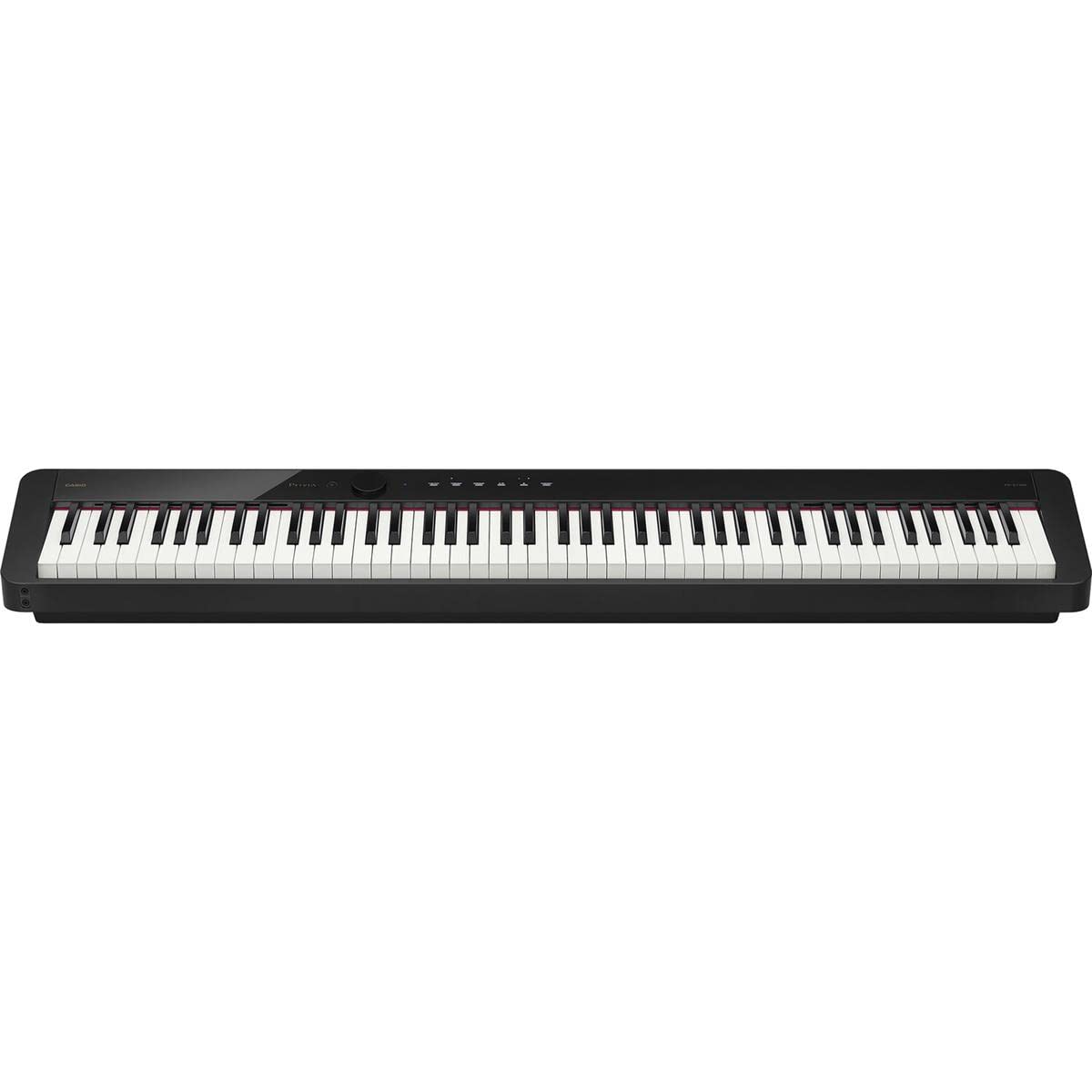 Casio PX-S1100 Privia Piano Digitale Portatile 88 Tasti con Adattatore Bluetooth, Pacchetto Nero con Auricolare da Studio, Supporto per Tastiera, Panchina, Pedale di Sostegno