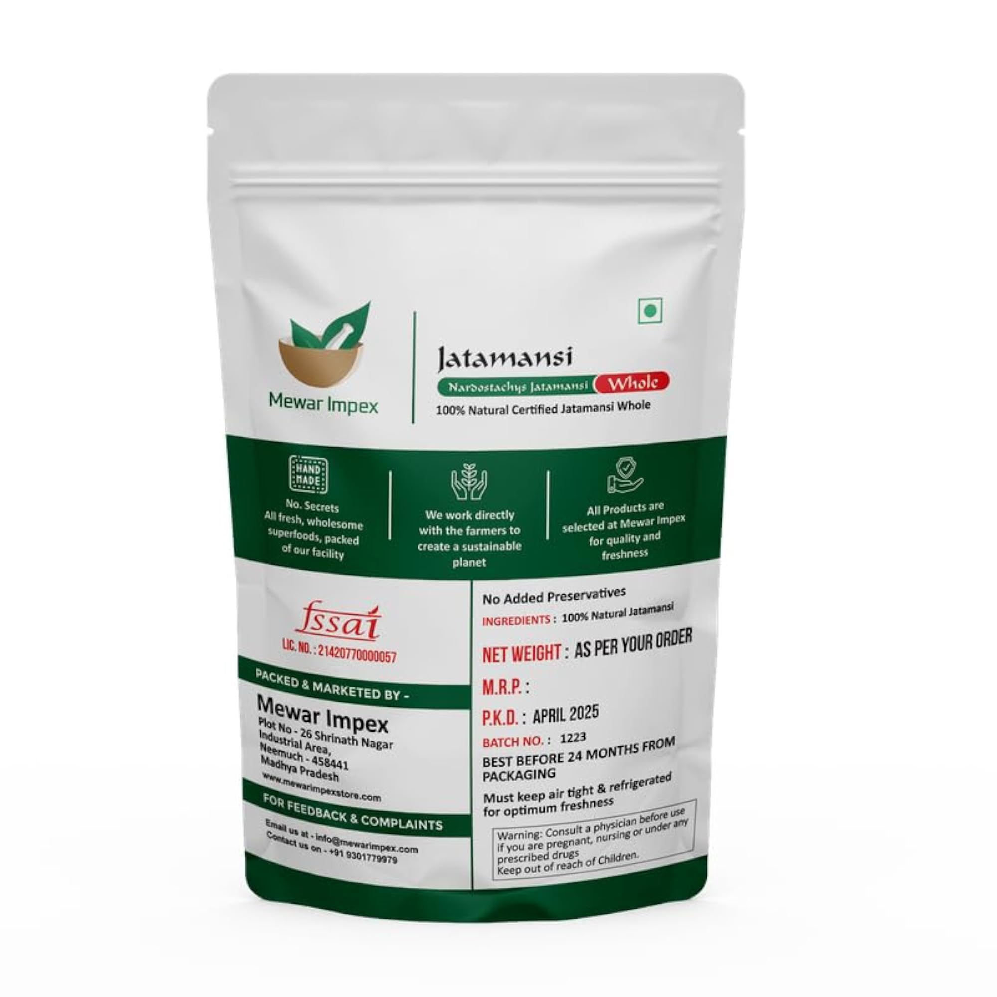 Jatamansi Roots 400 gm for Skin & Hair Revitalisation