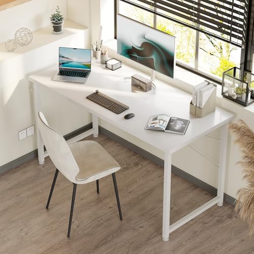 Scrivania per Computer, Scrivania da Ufficio, Scrivanie da Lavoro con Gancio para Auriculares Mesa de Escritura (Bianca, 120x48cm) - Scrivania Gaming - Immagine 1