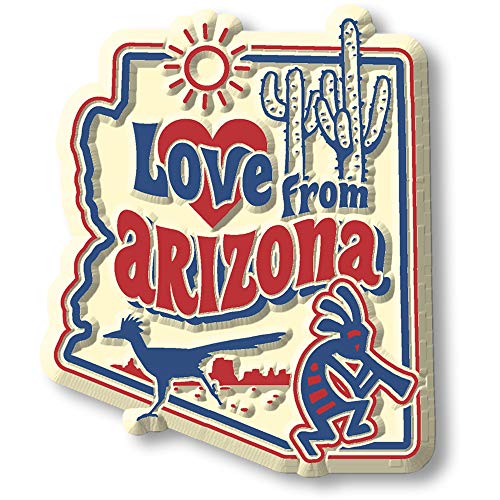 Imán Vintage Estado Arizona Love from Arizona 3D 2.1x2.5 in