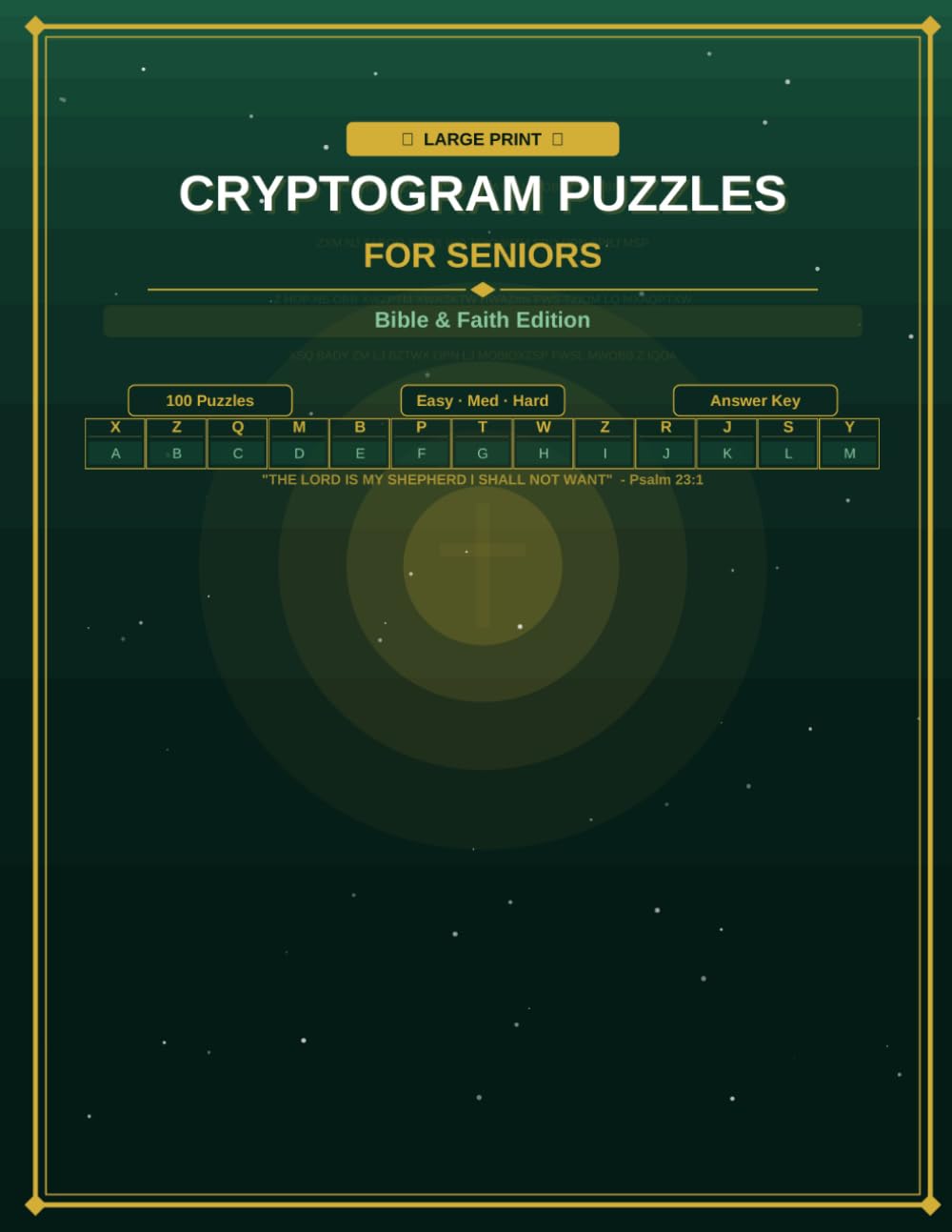 Large Print Cryptogram Puzzles for Seniors: 100 Fun & Inspiring Large Print Puzzles with Answer Key — Bible & Faith Edition