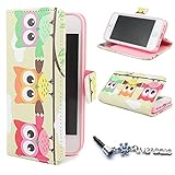 ivencase C38 Owl Design PU Leather Stand Case Cover for Apple iphone 5 5S SE + One