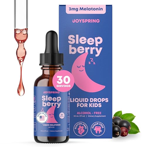 Image of SleepBerry Liquid Melatonin for Kids - Natural Sleep Aid with Elderberry and Vitamin D - Boosts Immune System While They Sleep (1 Fl oz)
