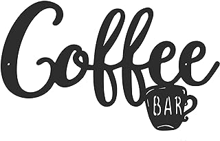 Metal Hanging Wall Sign Coffee Bar Wall Sign Pot Head Hanging Sign But First Coffee Metal Sign Coffee Station Metal Letter Sign Coffee Word Art Farmhouse Kitchen Wall Decor (Simple Style)