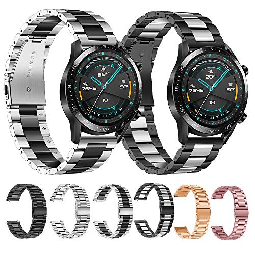 KKmoon 22mm pulseira de aço inoxidável pulseira de substituição de pulseira para HUAWEI WATCH GT2 46