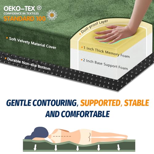 Image of CYMULA Memory Foam Camping Mattress Pad, Sleeping Mat, Portable Roll Up Mattress for Adults, Camping Bed Pads for Sleepover, Car Bed with Travel Bag