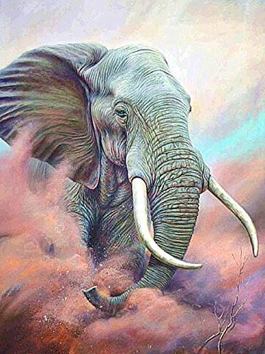 Ecstasy Elephant DIY 5D Diamond Painting Kits for Adults Kids Wall Painting Gift Arts and Crafts Painting by Numbers for Adults-15.7x19.7 in(40X50CM)