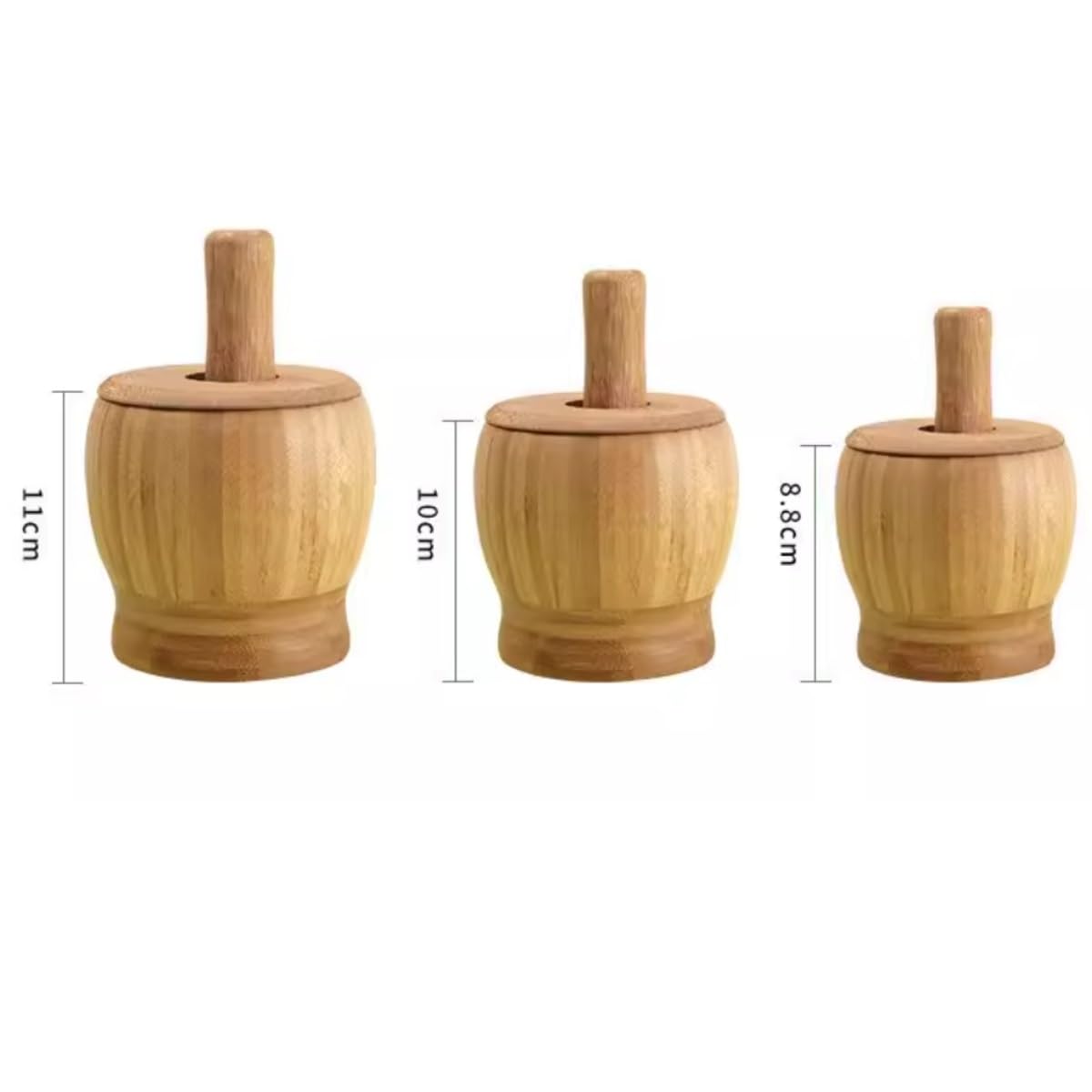 Juego De Mortero Utensilios De Cocina Cubo De Mortero con Sabor Dai, Machacador Ajo, Manual, Molinillo, Juego Restaurante(11x11cm)