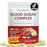 Moulis Blood Sugar Complex Supplement 300 Capsules, All Natural with Cinnamon, Bitter Melon, Chromium, Mulberry, Alpha Lipoic Acid, Non-GMO,Blended Vitamin Mineral Supplements.
