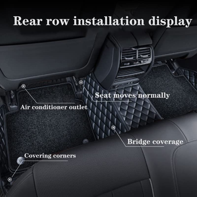 Tapis sol voiture ensemble complet en cuir café pour gamme Mazda