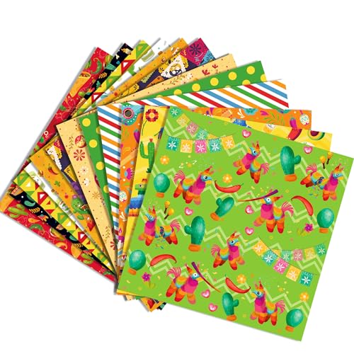 Jajajuegos TY-WW065 24 Sheets Mexican Fiesta Pattern Paper 12'' X 12'' Mexican Fiesta Scrapbook Paper Pad Cinco De Mayo Folk Art Double-Sided Scrapbook Specialty Paper Scrapbook Paper thumb #8