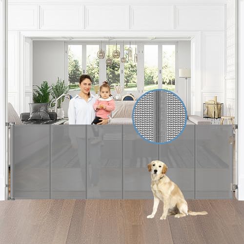Reinforced-75-Wide-Retractable-Dog-Gate-with-Support-Rods-Upgrade-Extra-Wide-Retractable-Baby-Gates-for-Doorways-Long-Mesh-Gate-for-Kids-and-Pets-Safety-Child-Gate-for-Stairs-Toddler-Gate-Gray