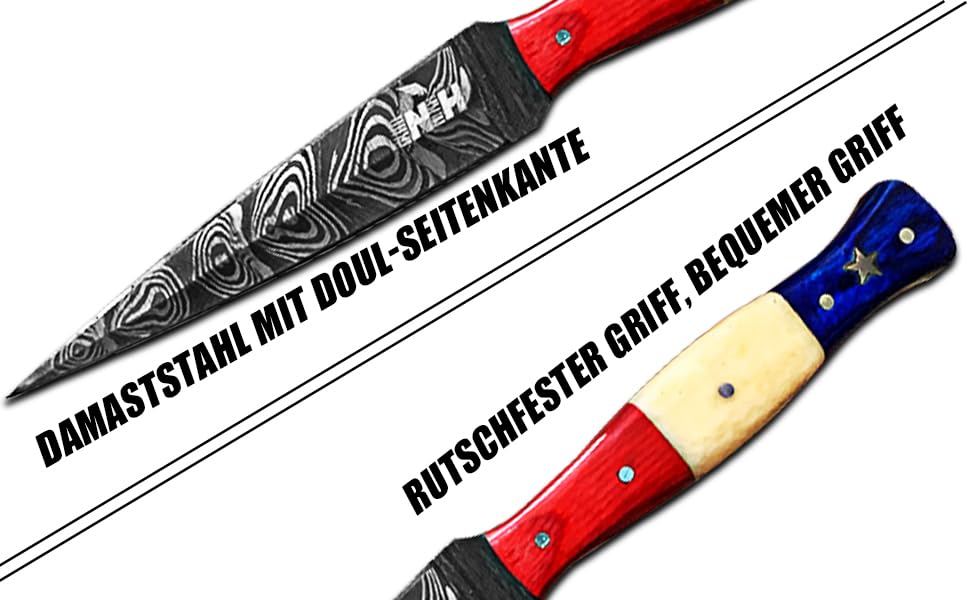 Novahaven Vielseitiges 23 cm Küchen- und Outdoormesser – Damaststahlklinge, Perfekt für Fischreinigung, Fleisch- und Gemüseschneiden sowie Outdoor-Aktivitäten by (Multi colour)