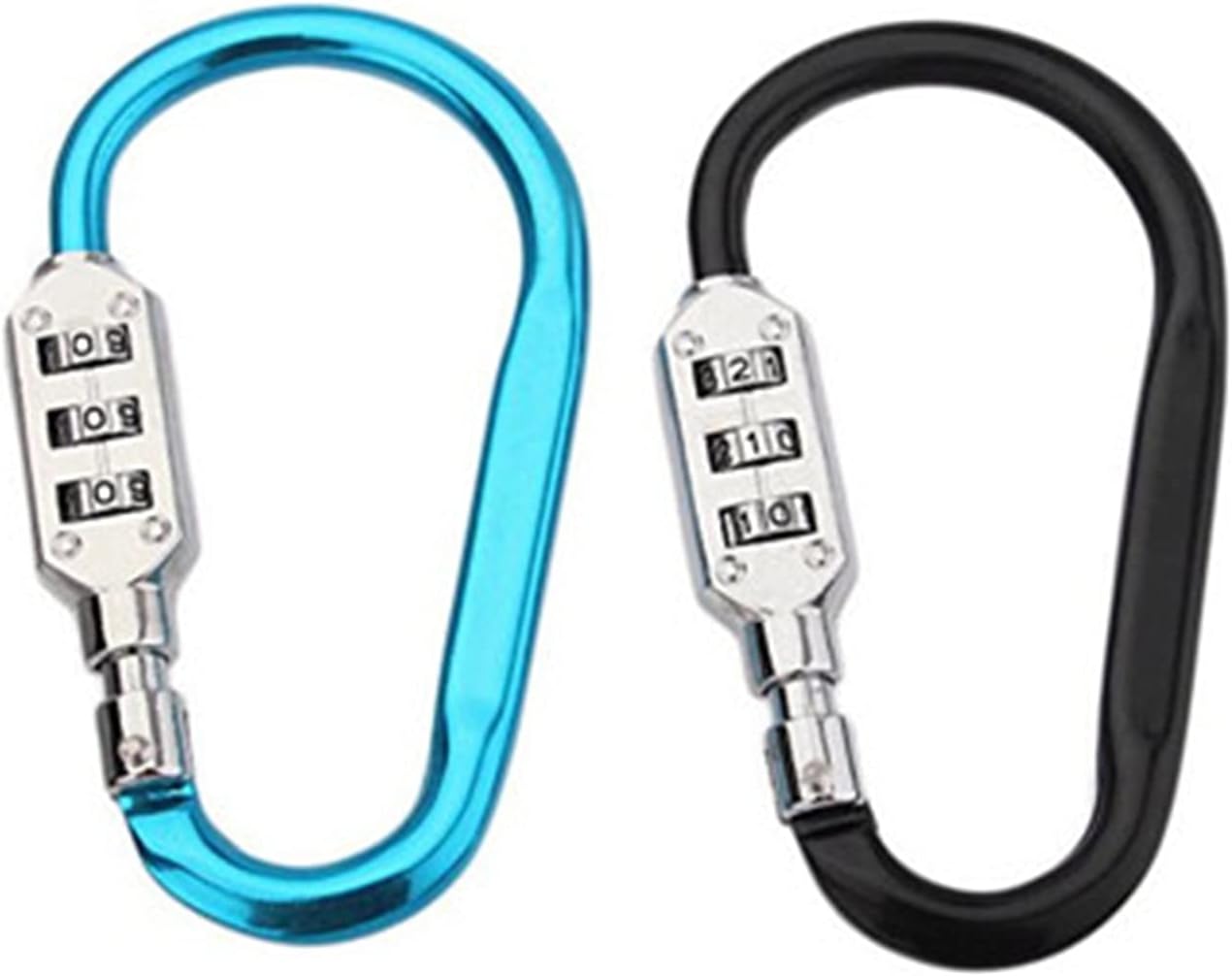 1PC 3 Digit D-Shaped Password Lock Password Lock Security Pull Box Luggage Lock Aluminum D-Type Mountaineering Buckle for Outdoor Supplies (Color : Blue)