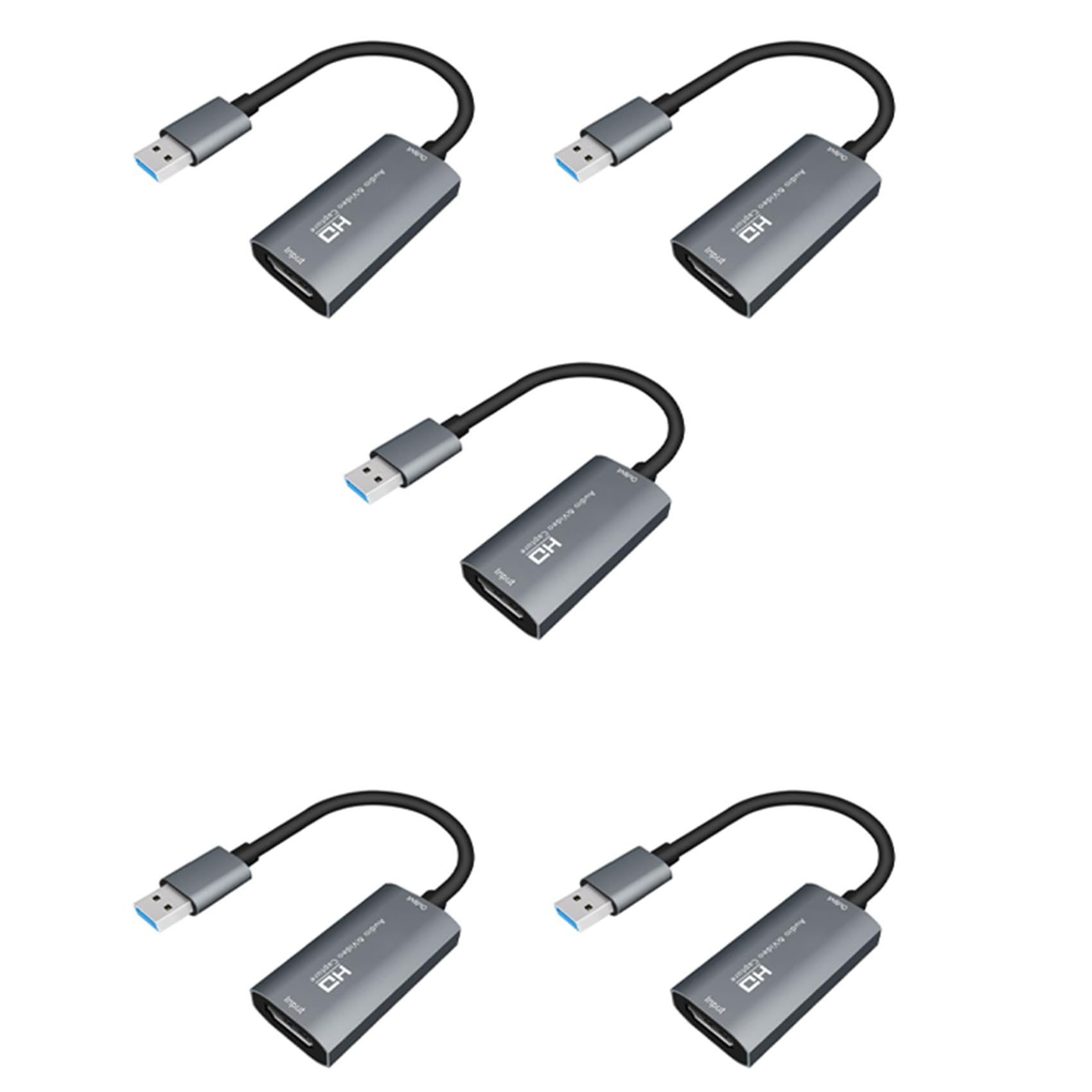 5X Tarjeta de Captura de Video USB 3.0 Tarjeta de Captura de Audio HD 4K 60FPS Dispositivo de Captura de Grabación de Video en Tiempo Real para Juegos