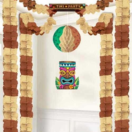 amscan Tiki Party All-in-One Hanging Decoration, 20' x 20', Multicolor, Multisizes (242296)