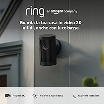 Ring Videocamera esterna Plus a batteria (Outdoor Camera Plus Ultimo modello) Video 2K grandangolare Videocamera di sicurezza wireless fai-da-te | Prova gratuita di 30 giorni piano d’abbonamento Ring