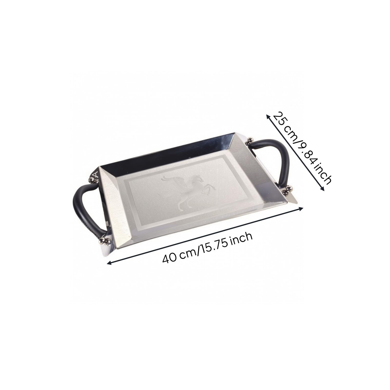 Vassoio in Metallo Riflettente, Acciaio Inox S