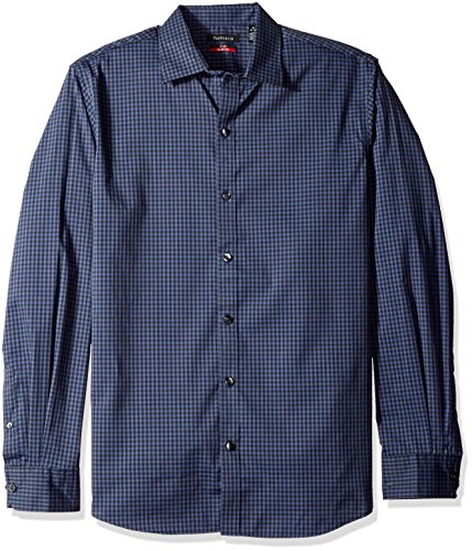 Van Heusen Men's Flex Long Sleeve Stretch Shirt, Blue Depths, Large