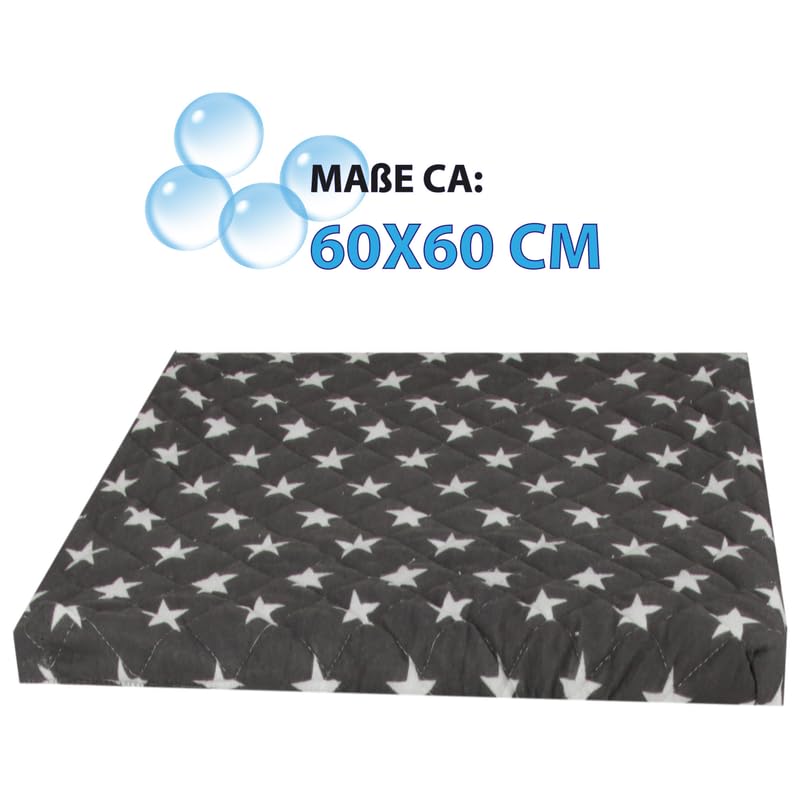Coprilavatrice In Spugna 60x60x5 Cm Con Elastico - Colore Anthrazit Stelle - Adatto Ad Asciugatrice E Lavatrice Carica Frontale