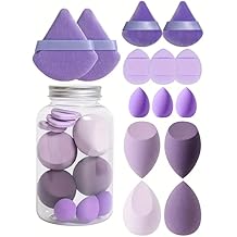 14-Piece All-Purpose Makeup Sponge Puff Set, includes3 Powder Puffs,3 Mini Air Cushion Puffs, 3 BeautyBlenders &amp; 3 Mini Beauty Blenders, Purple