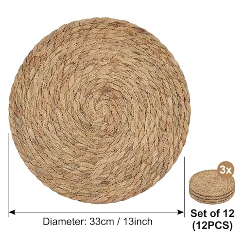 Sets de table ronds tissés en papyrus pour protéger et décorer la table