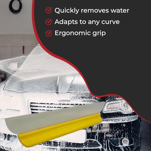 Image of HI-TECH 14 inch Silicone Water Blade Car Drying Squeegee - Streak-Free, Fast-Drying, Scratch-Free Car Wash Tool (Pack of 2)