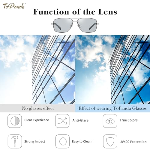 Image of Foldable Vision Glasses, UV400, Polarized lenses, Anti-Blue Light, photochromic lenses