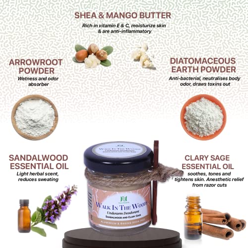 Image of Walk in the Woods Deodorant for Men & Women | Free from Aluminium and Baking Soda | Deo for Men, Deo for Women, Deodorant Cream with Sandalwood and Lavender (30 g, Pack of 2)