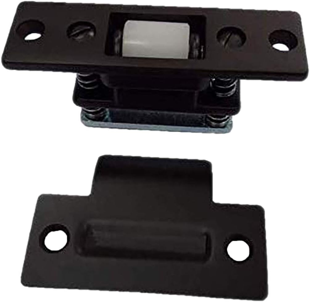 QCAA Heavy Duty Solid Brass Adjustable Silent Roller Catch, Matte Black, Made in Taiwan, 2 Pack